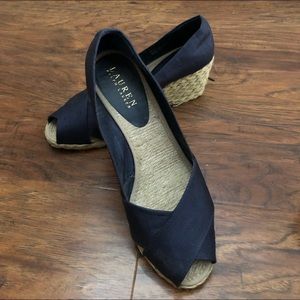 Size 7B Ralph Lauren Dark Blue Espadrilles
